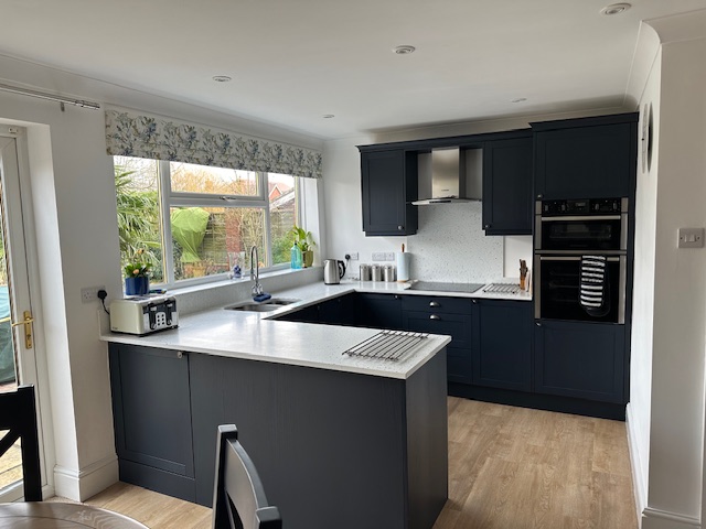 Indigo blue shaker kitchen